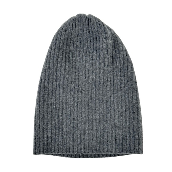 NEW Women’s Portolano cashmere slouch beanie hat grey - Picture 6 of 10